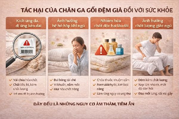 hàng giả ngành chăn ga gối đệm
