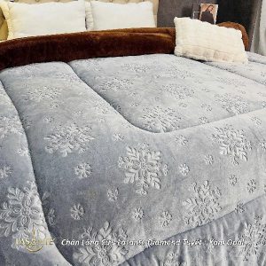 chăn lông cừu diamond tuyết