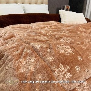 chăn lông cừu diamond tuyết