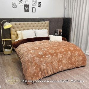 chăn lông cừu diamond tuyết