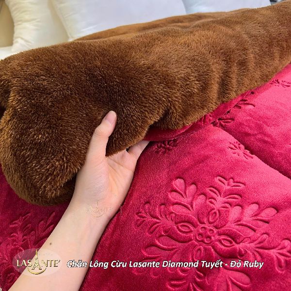 chăn lông cừu diamond tuyết