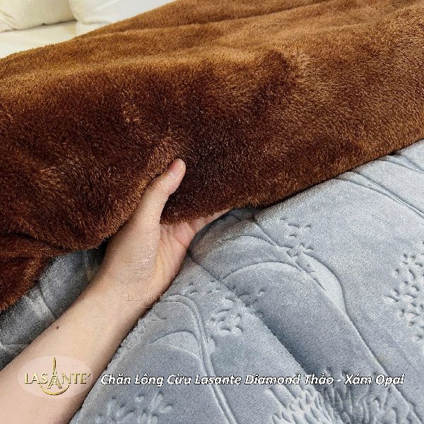 chăn lông cừu diamond thảo